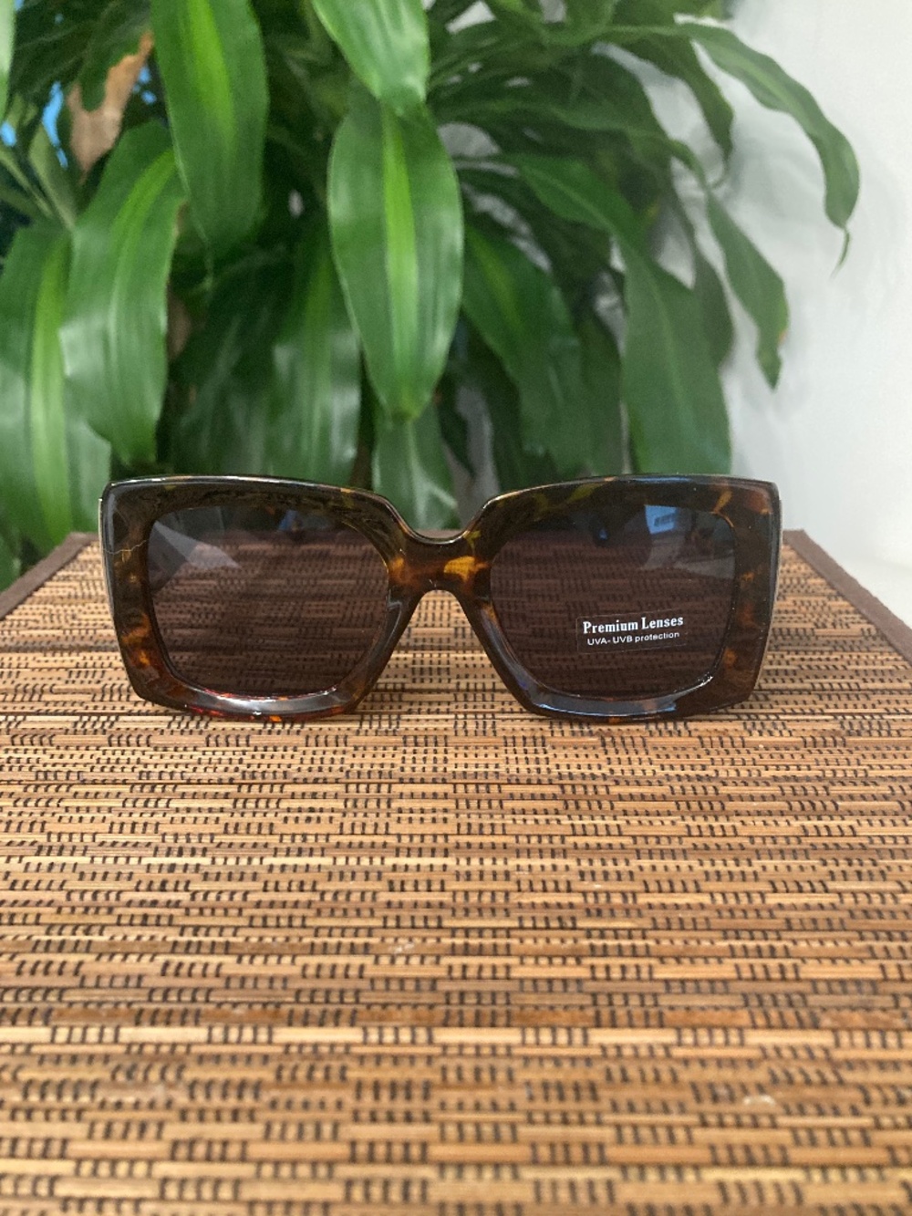 Oversized Square Fashion Sunglasses For Women (5583) Brown Print